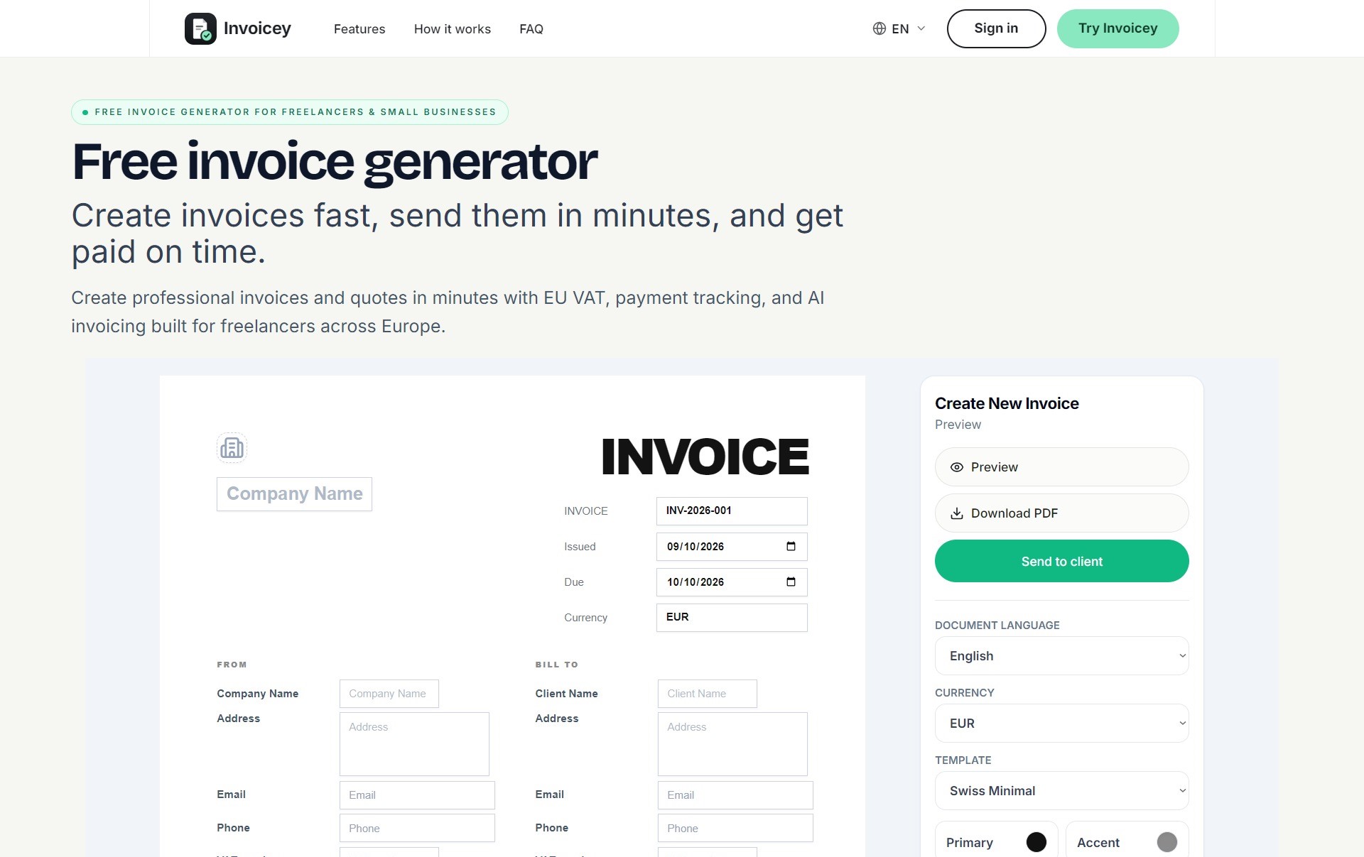 Invoicey.io — SaaS · Product Site project by DotVertex