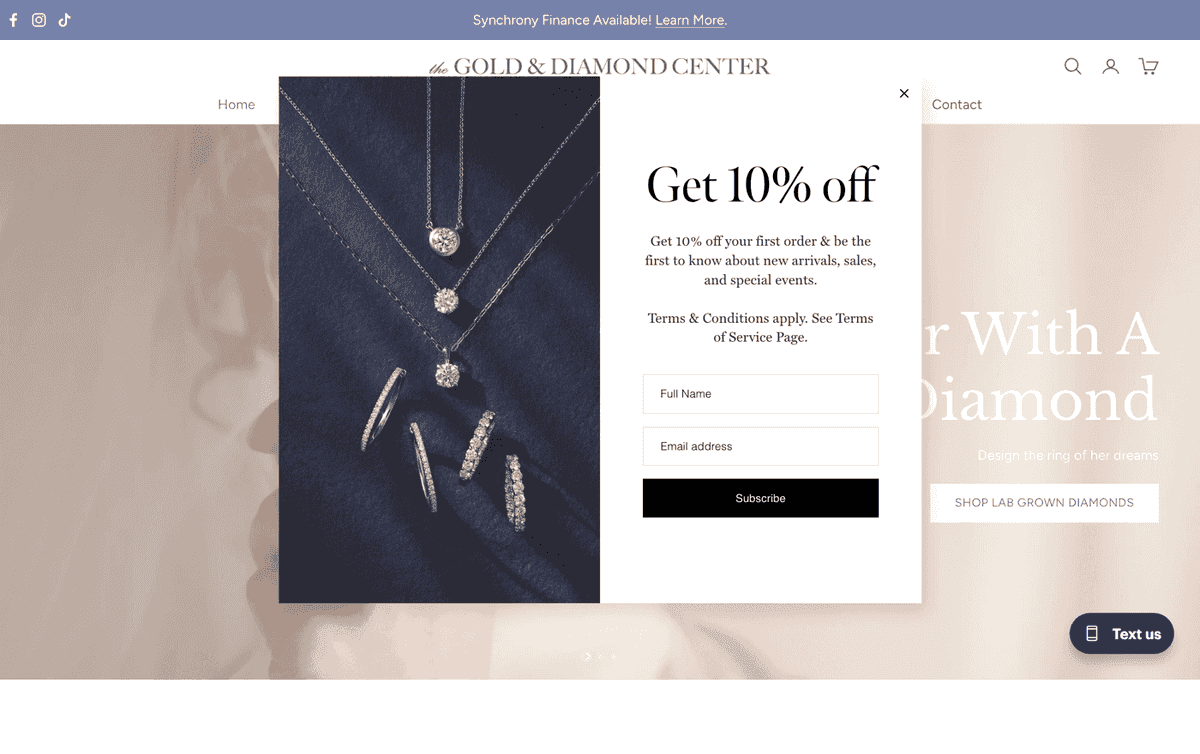 The Gold & Diamond Center — E-commerce · Jewelry case study by DotVertex