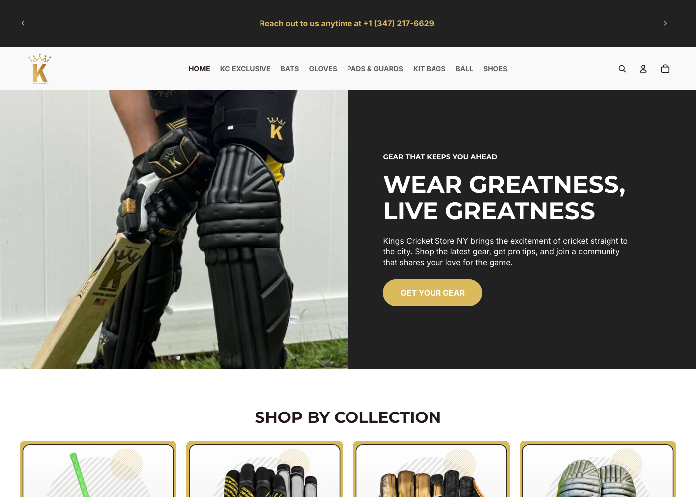 Kings Cricket NY — E-commerce · Shopify project by DotVertex