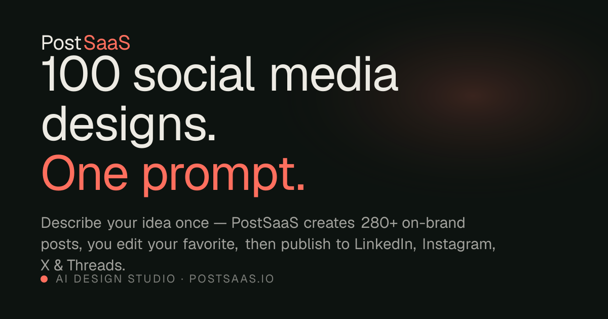 PostSaaS — SaaS · Studio social IA case study by DotVertex