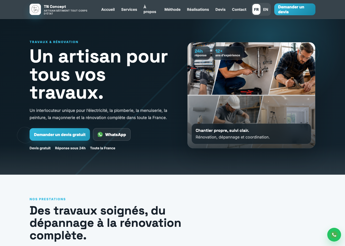 TN Concept — Vitrine · WordPress project by DotVertex